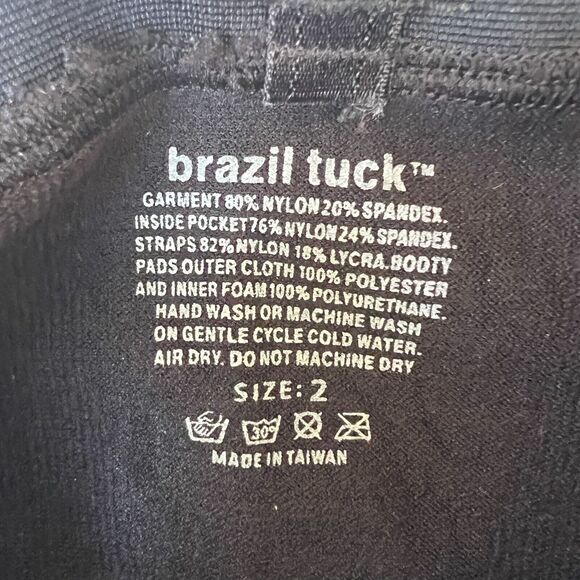 NWOT 2 Pk Brazil Tuck Black Shapewear Tummy Thighs Plus Rear Shaper Inserts Sz 2 - Picture 6 of 7